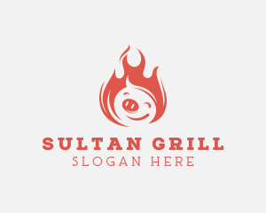 Fire Grill Pork Barbecue logo design