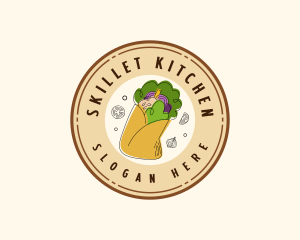  Pita Wrap Snack logo design