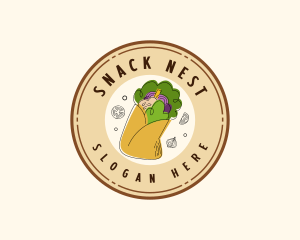  Pita Wrap Snack logo design