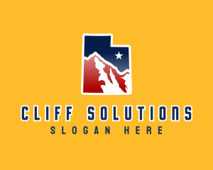 Utah Canyon Cliff logo design