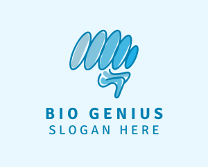 Blue Creative Brain logo design