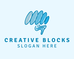 Blue Creative Brain logo design