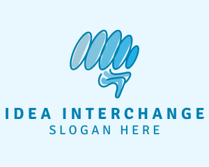 Blue Creative Brain logo design