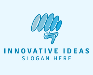 Blue Creative Brain logo design