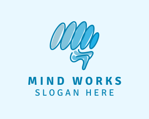 Blue Creative Brain logo design