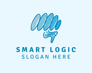 Blue Creative Brain logo design