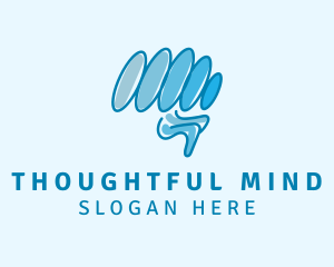 Blue Creative Brain logo design