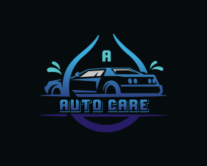 Auto Wash Droplet logo design