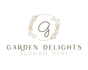 Floral Wedding Planner Wreath logo design