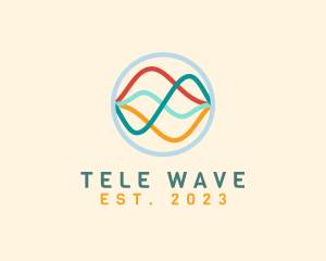 Abstract Wave Lines logo design