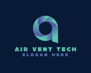 Gradient Tech Letter A logo design