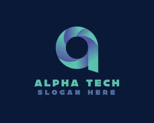 Gradient Tech Letter A logo design