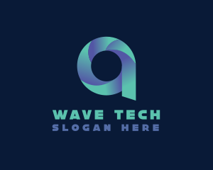 Gradient Tech Letter A logo design