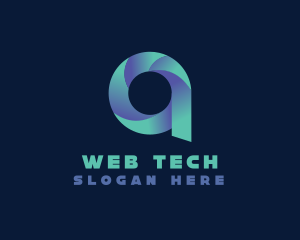 Gradient Tech Letter A logo design