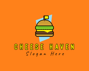 Retro Cheese Burger logo design