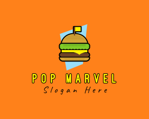 Retro Cheese Burger logo design