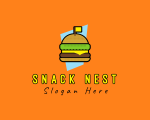 Retro Cheese Burger logo design