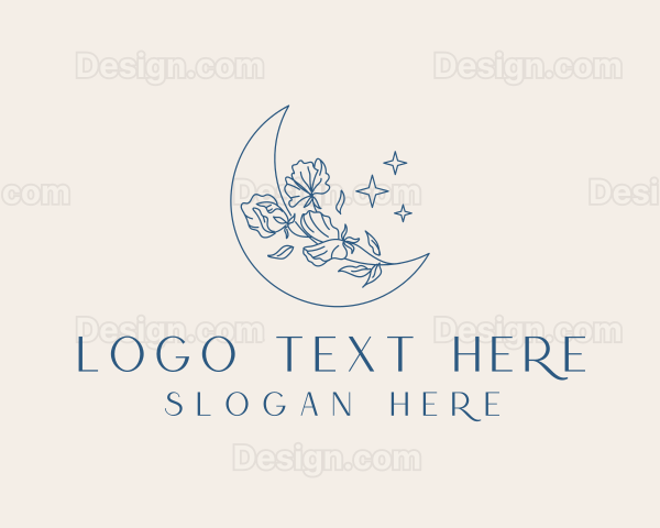 Moon Flower Boho Logo