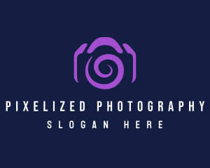 Camera Lens Whirl logo design