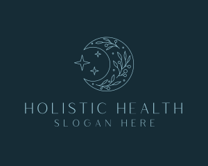 Floral Moon Holistic logo design