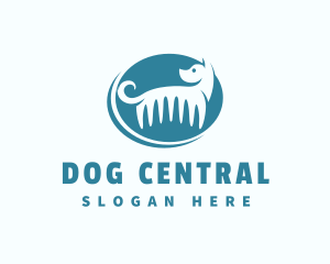 Puppy Dog Grooming Comb  logo design