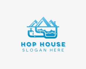 House Plumbing Pipe logo design