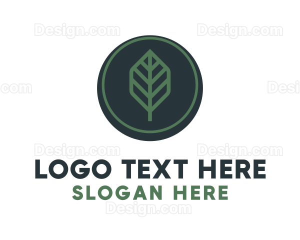 Geometric Leaf Badge Logo