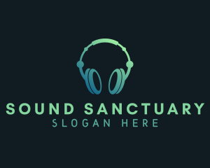 DJ Sound Headphones logo design