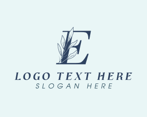 Blue Floral Letter E  logo