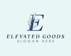 Blue Floral Letter E  logo design