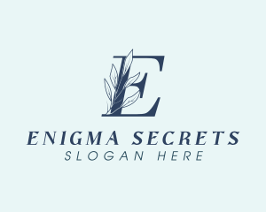 Blue Floral Letter E  logo design