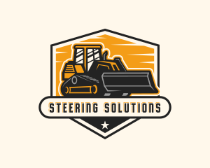 Bulldozer Construction Digger logo design