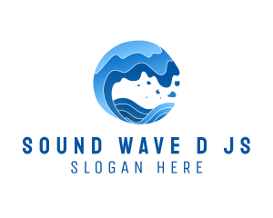 Surfing Beach Wave Resort  logo design