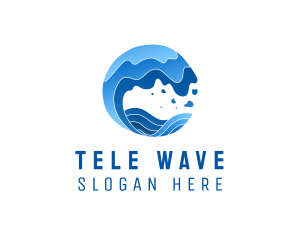 Surfing Beach Wave Resort  logo design