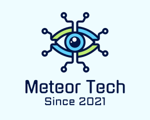 Tech Circuit Eye logo design