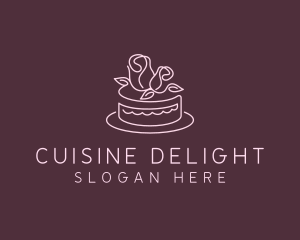 Pastry Flower Cake logo design