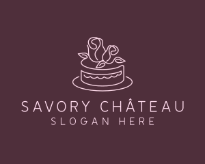 Pastry Flower Cake logo design