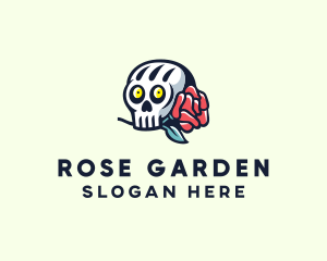 Rose Halloween Skull logo