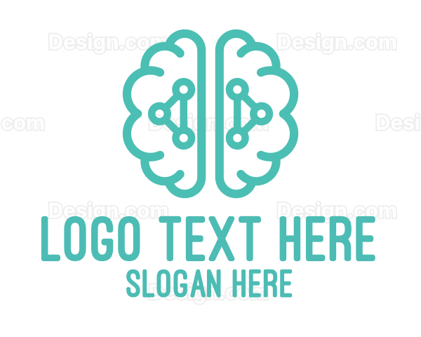 Teal Brain Logic Logo