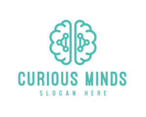 Teal Brain Mind Logic logo design