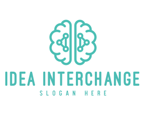 Teal Brain Mind Logic logo design