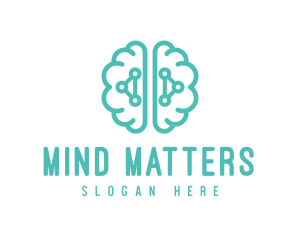 Teal Brain Mind Logic logo design