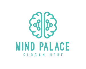 Teal Brain Mind Logic logo design