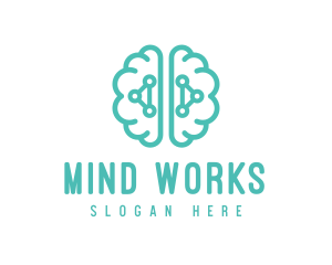 Teal Brain Mind Logic logo design