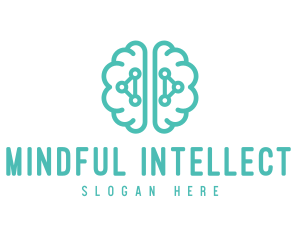 Teal Brain Mind Logic logo design