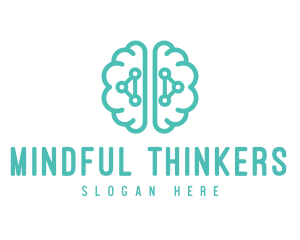 Teal Brain Mind Logic logo design