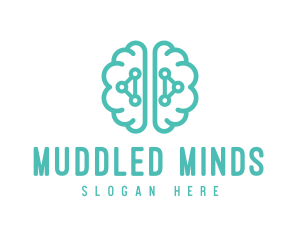 Teal Brain Mind Logic logo design