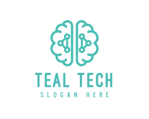 Teal Brain Mind Logic logo design