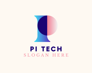 Digital Fintech Letter P logo design