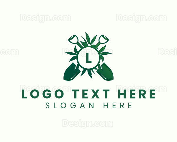 Plant Shovel Gardening Landscaping Logo